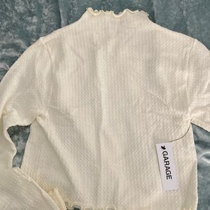 Garage cream long sleeve crop top brand new